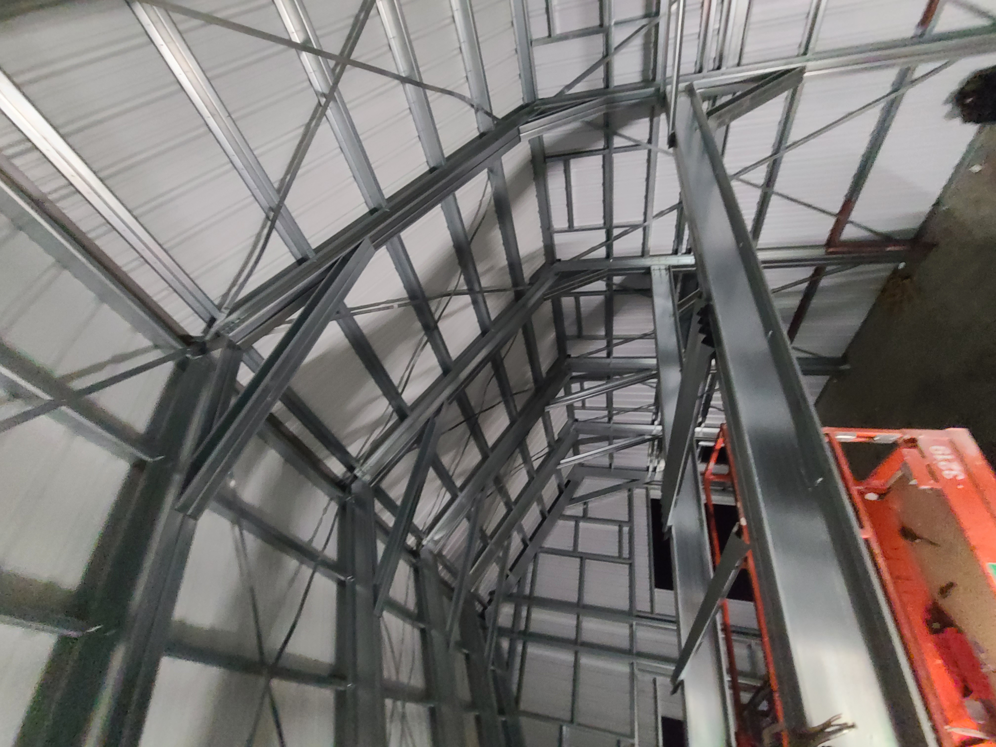 Interior steel structure and roof system